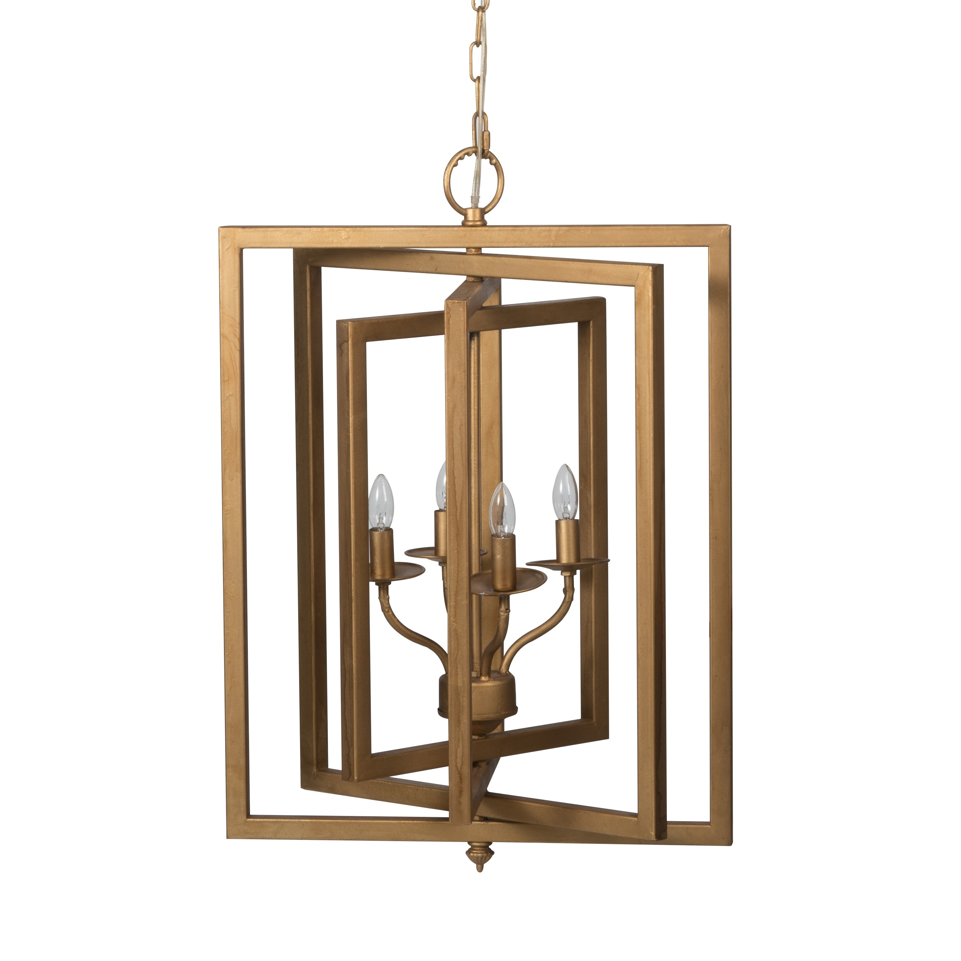 Gold 4-light Concentric Frames Chandelier by Anthony Venetucci - Chandeliers For Bedrooms by Overstock.com