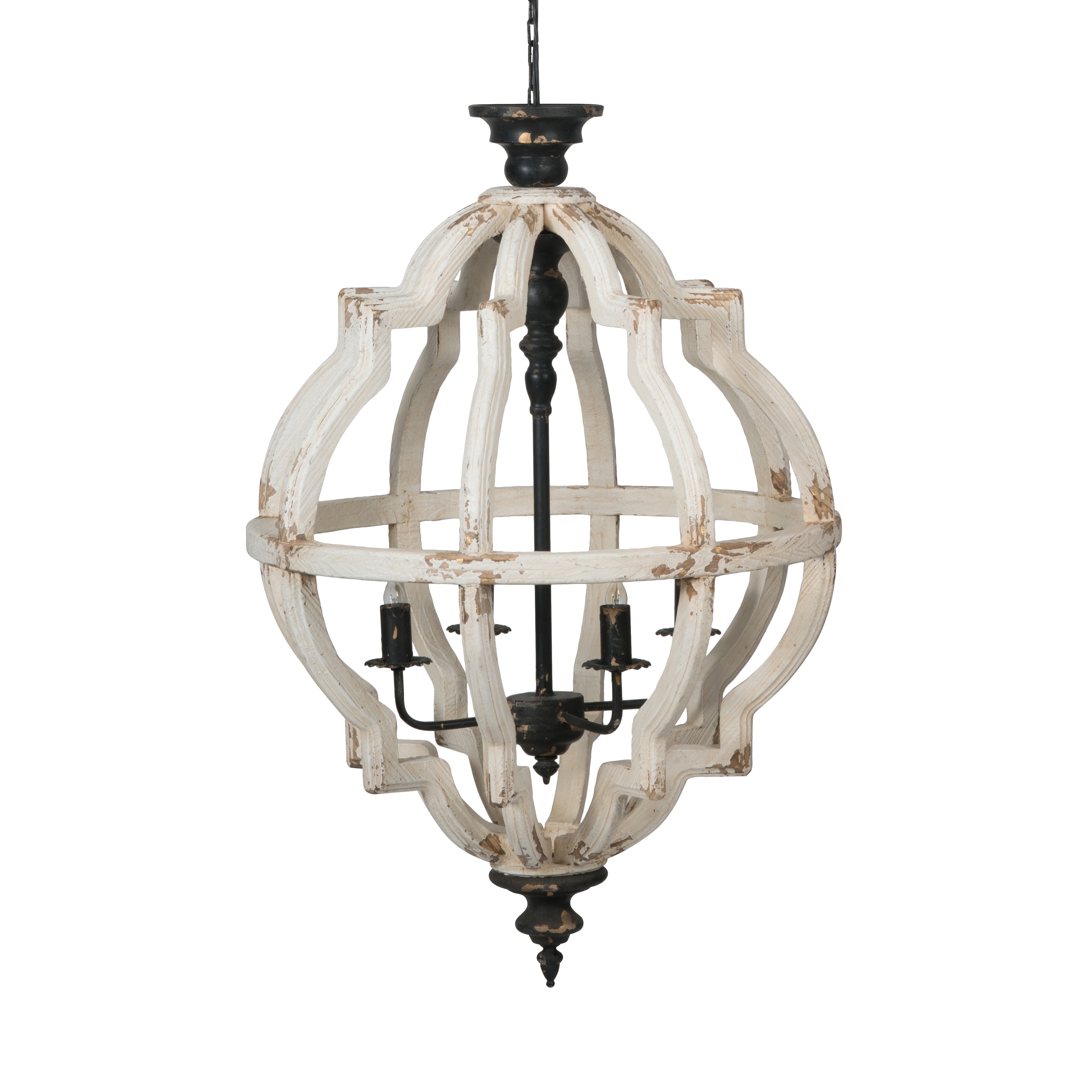 Distressed White 4-Light Chandelier - Chandeliers For Bedrooms by Overstock.com