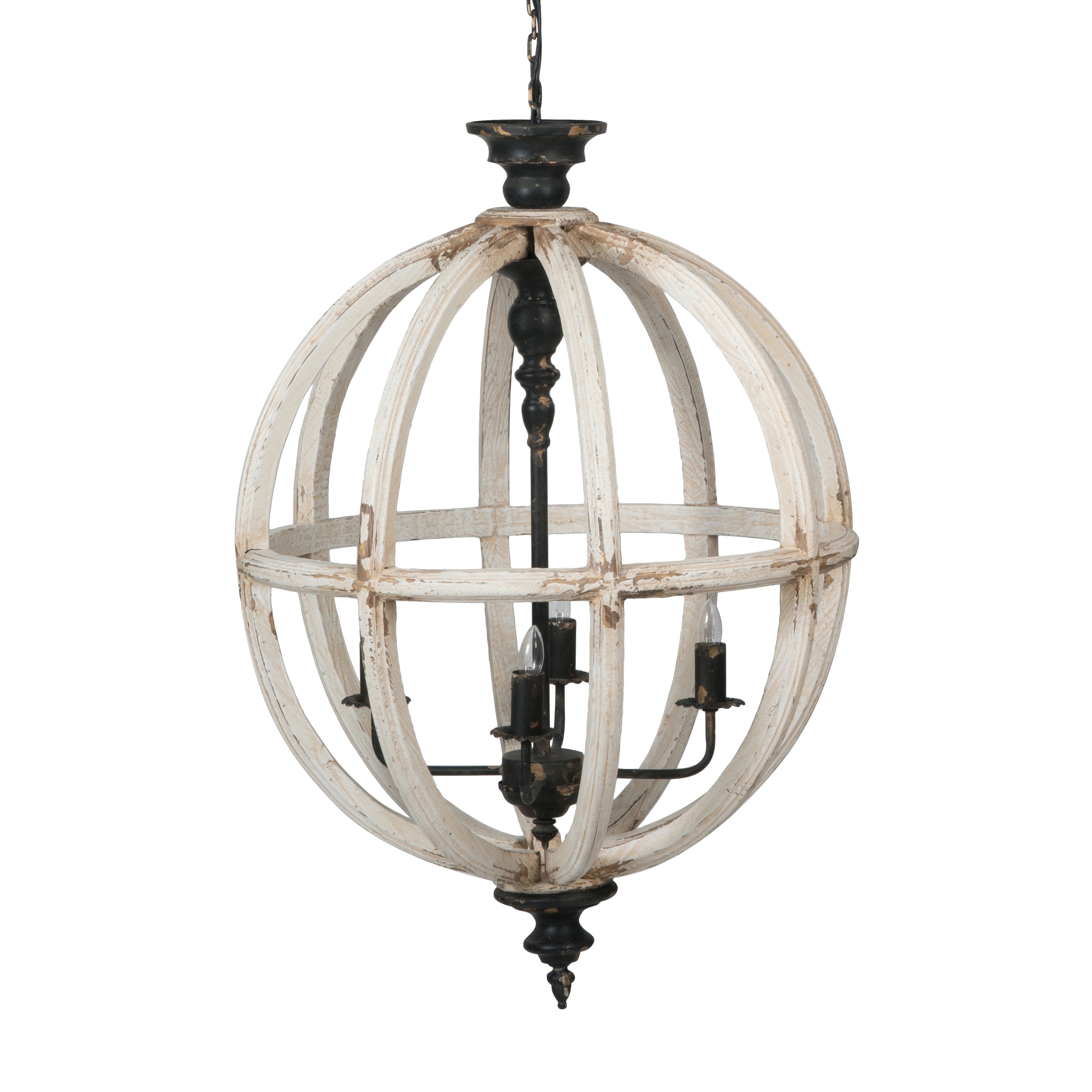 Distressed White 4-Light Globe Chandelier - Chandeliers For Bedrooms by Overstock.com