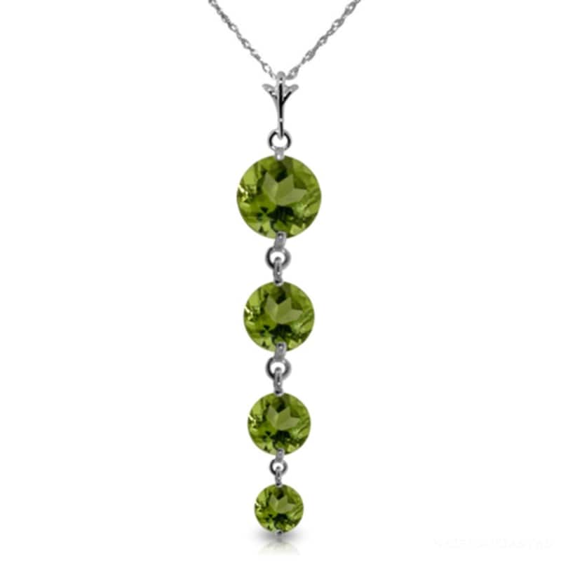 3.9 Carat 14K White Gold Partake Peridot Necklace