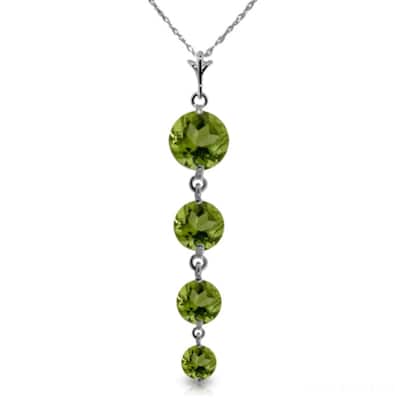 3.9 Carat 14K White Gold Partake Peridot Necklace