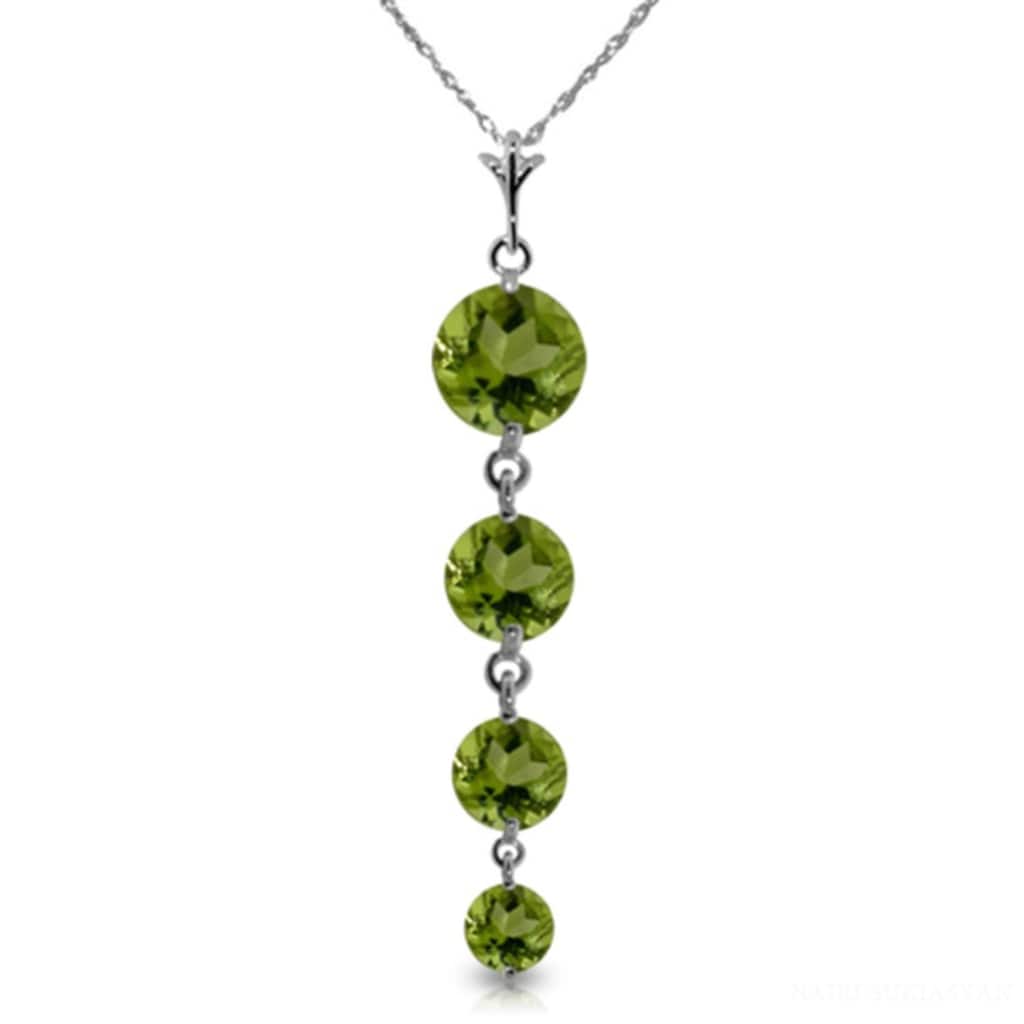 3.9 Carat 14K White Gold Partake Peridot Necklace
