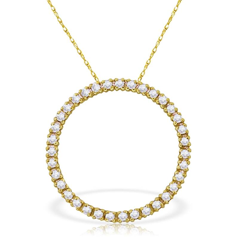 0.52 Carat 14K Gold Diamond Circle of Love Necklace