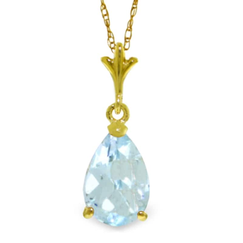 1.5 Carat 14K Gold Duration of Love Aquamarine Necklace