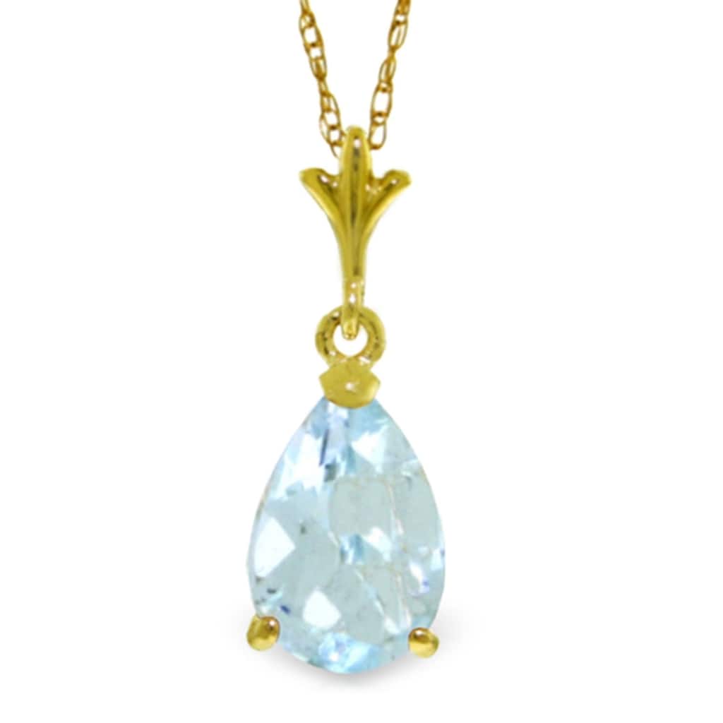 1.5 Carat 14K Gold Duration of Love Aquamarine Necklace