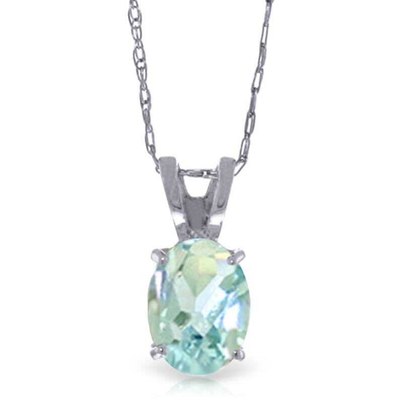 0.75 Carat 14K White Gold Seen 'em All Aquamarine Necklace