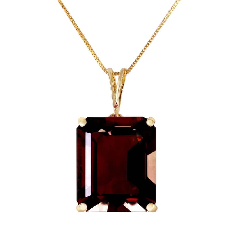 7 Carat 14K Gold Necklace Octagon Garnet