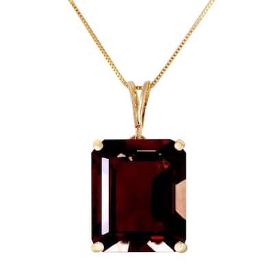 7 Carat 14K Gold Necklace Octagon Garnet