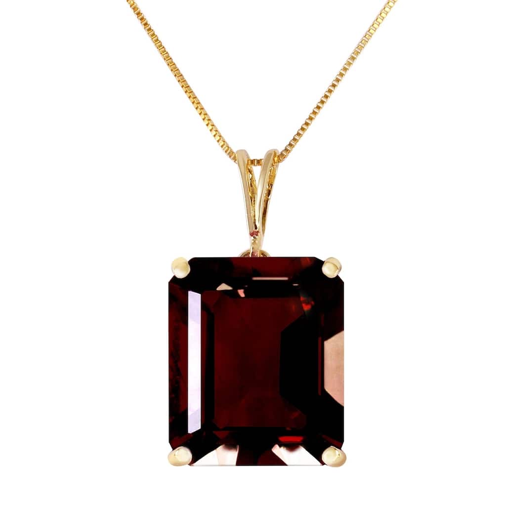 7 Carat 14K Gold Necklace Octagon Garnet