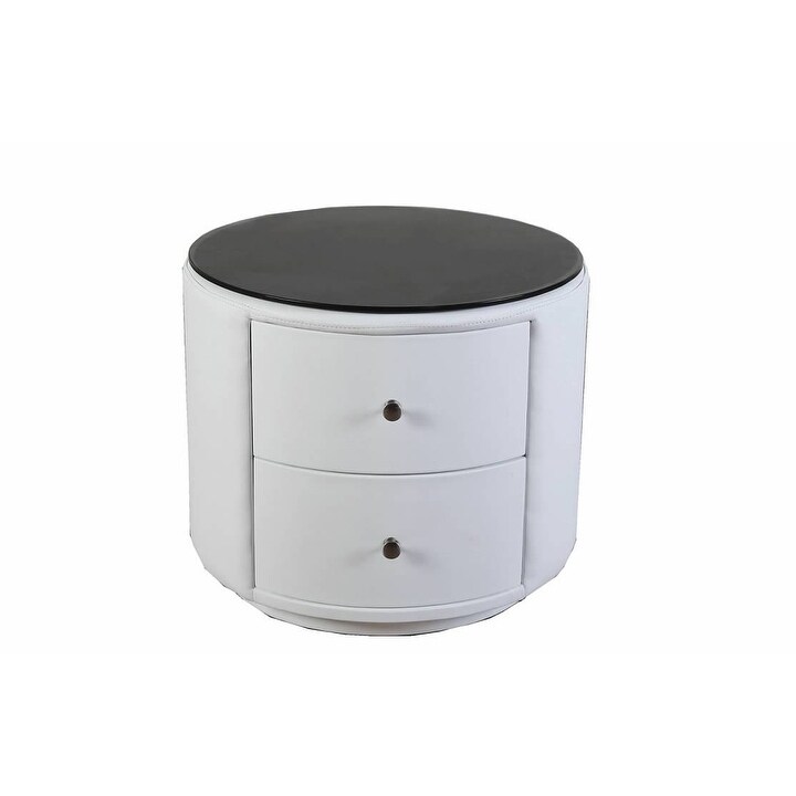 Shop Greatime Nl2002 Round Nightstand With Two Drawers On Sale