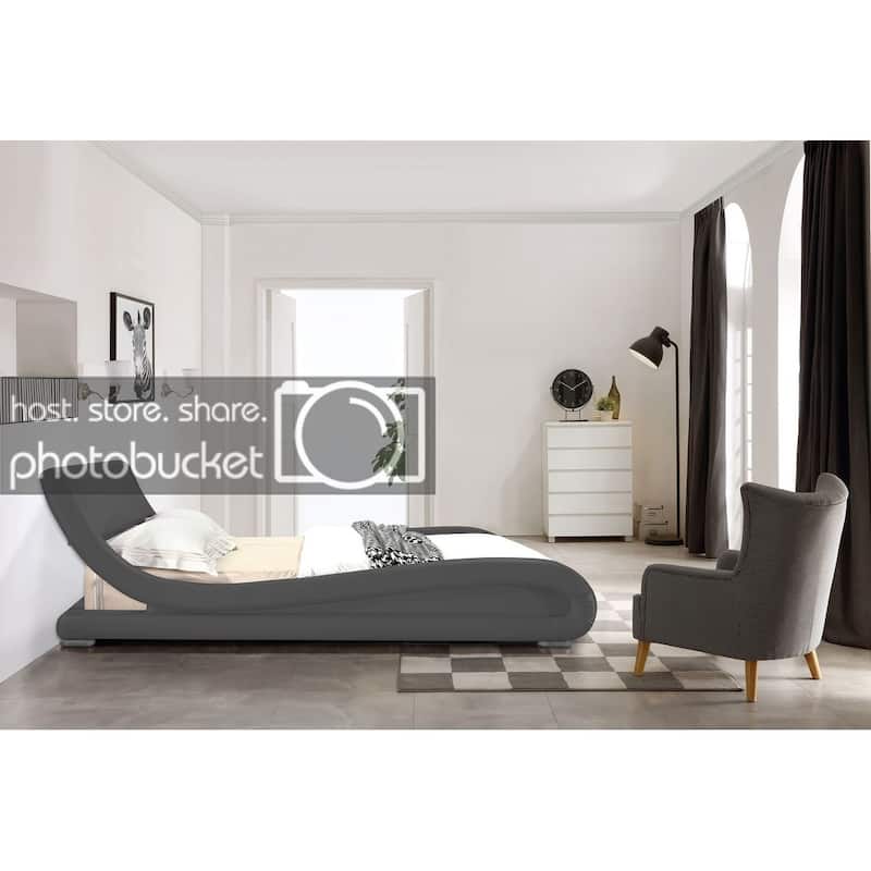 Greatime B1070 Contemporary Upholstered Platform Bed