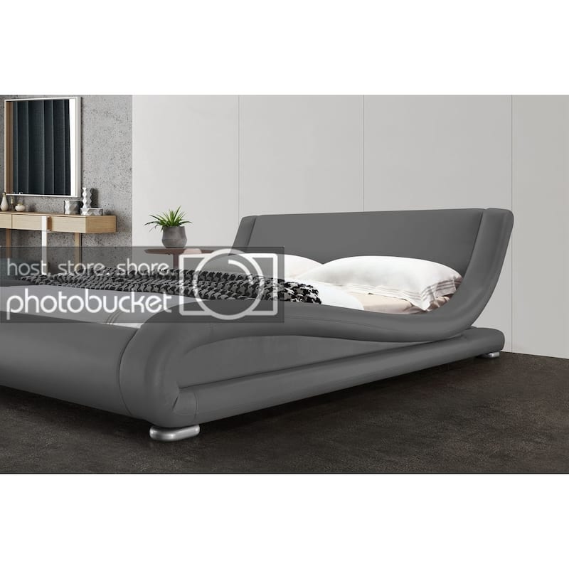Greatime B1070 Contemporary Upholstered Platform Bed