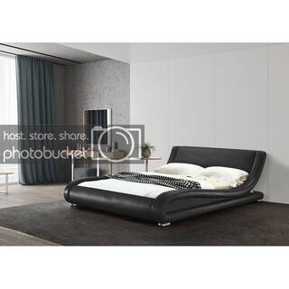 Greatime B1070 Contemporary Upholstered Platform Bed