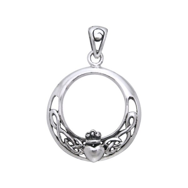Celtic Knot Triquetra Irish Claddagh .925 Sterling Silver Necklace Peter Stone