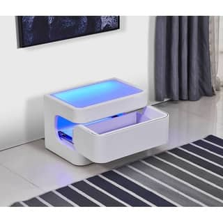 Greatime NL2401 Modern Nightstand with LED