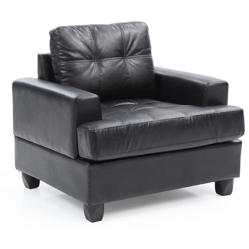 Sandridge Pocketed Coil Chair - Faux Leather Black