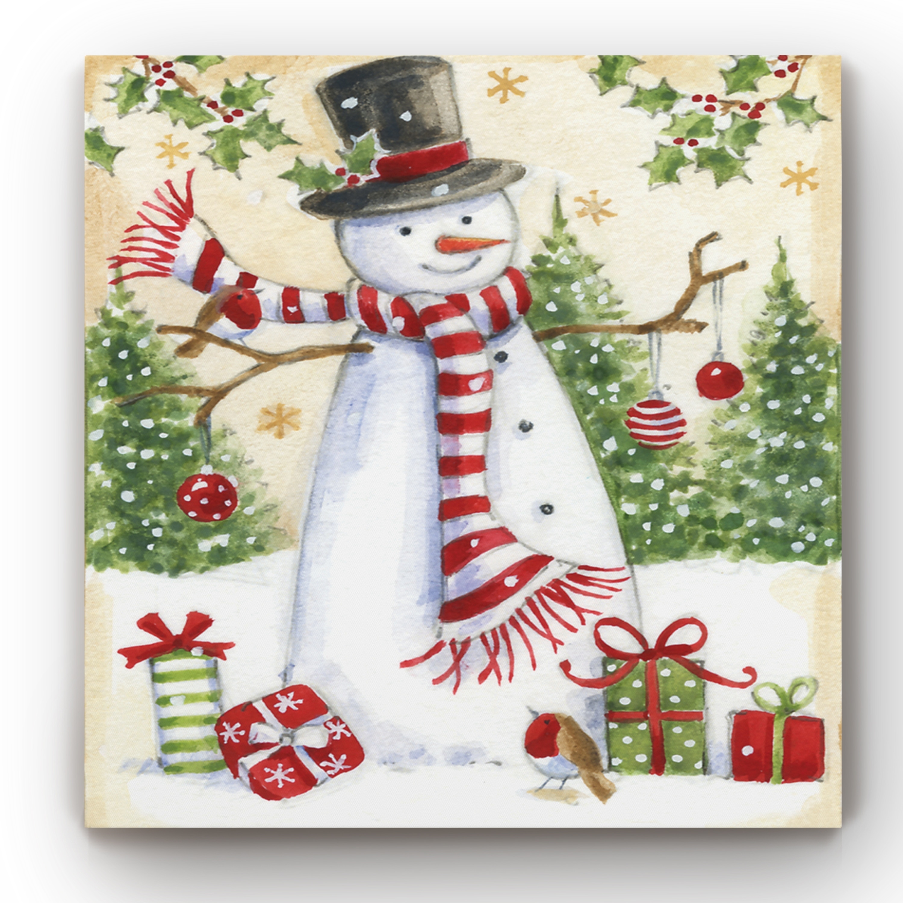 Snowman Merriment -Gallery Wrapped Canvas