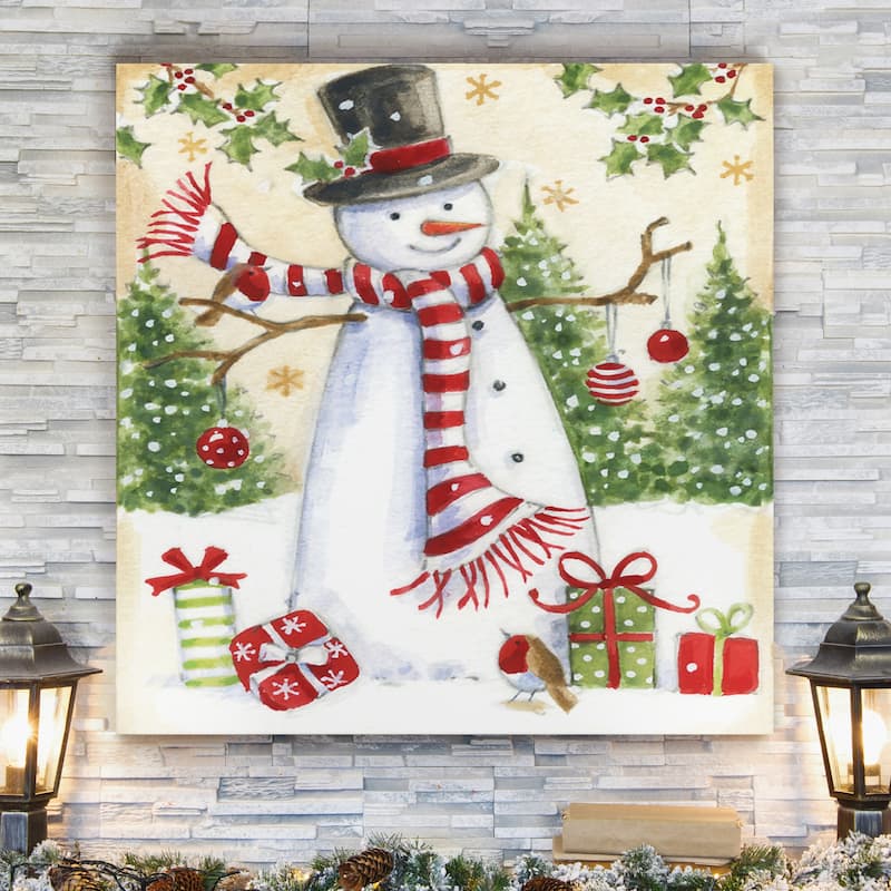 Snowman Merriment -Gallery Wrapped Canvas