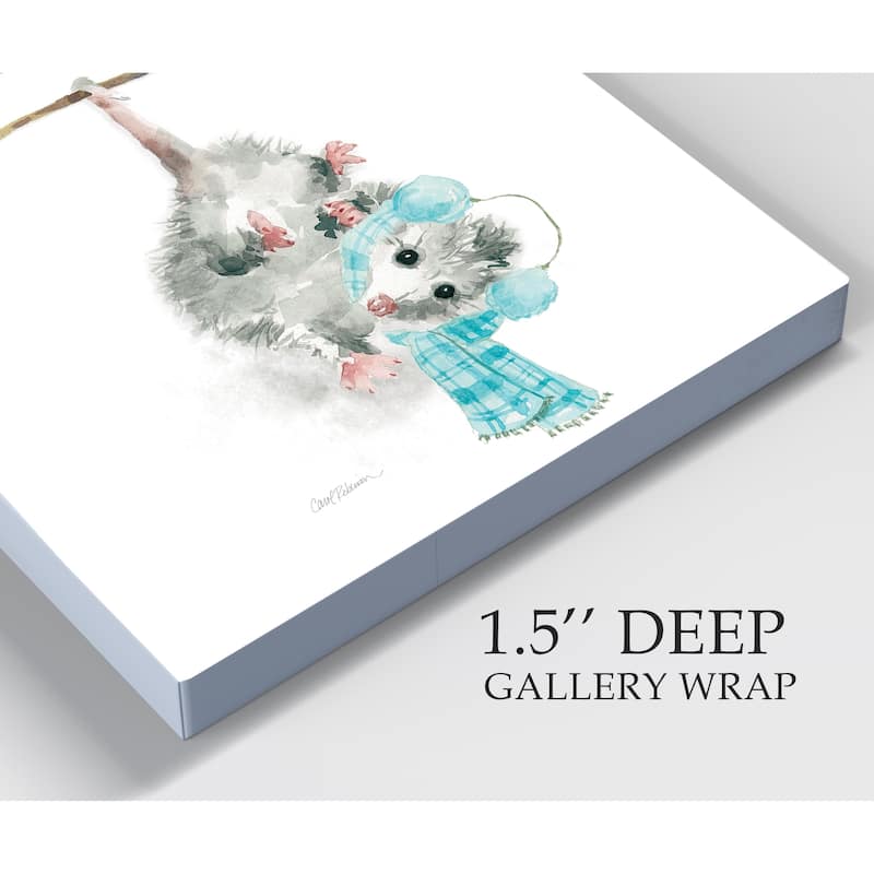 Christmas Critter Possum -Gallery Wrapped Canvas