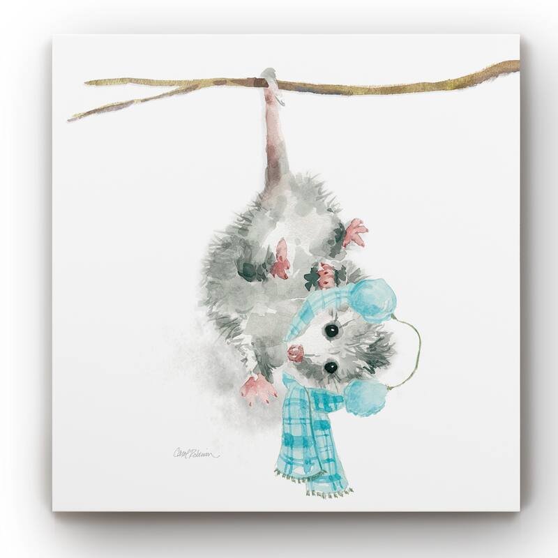 Christmas Critter Possum -Gallery Wrapped Canvas