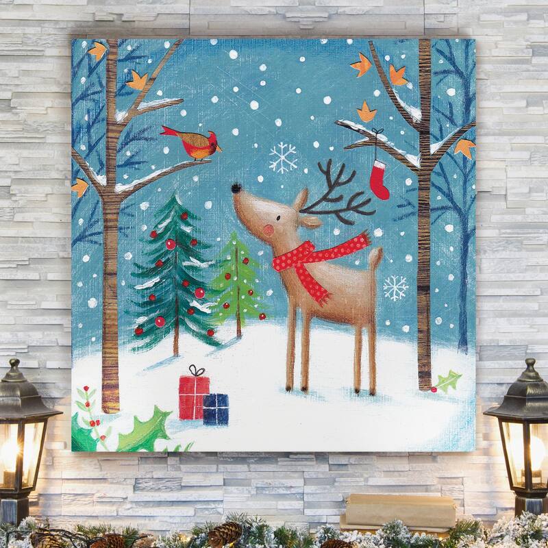 Merry Christmas Cardinal -Gallery Wrapped Canvas