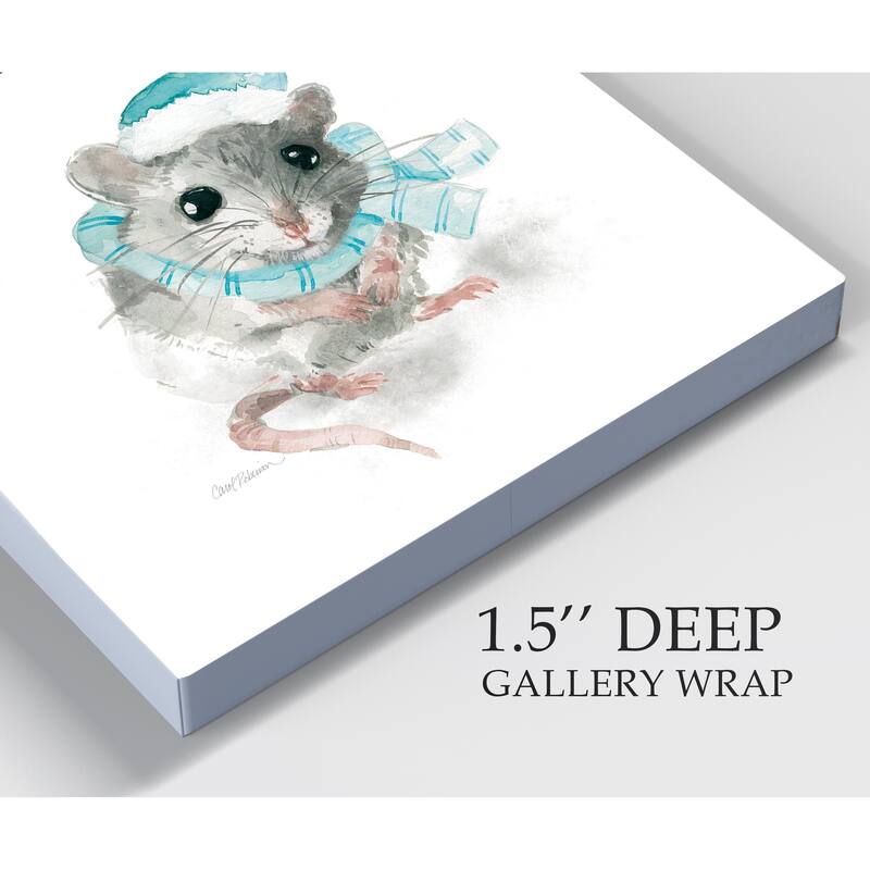 Christmas Critter Mouse -Gallery Wrapped Canvas