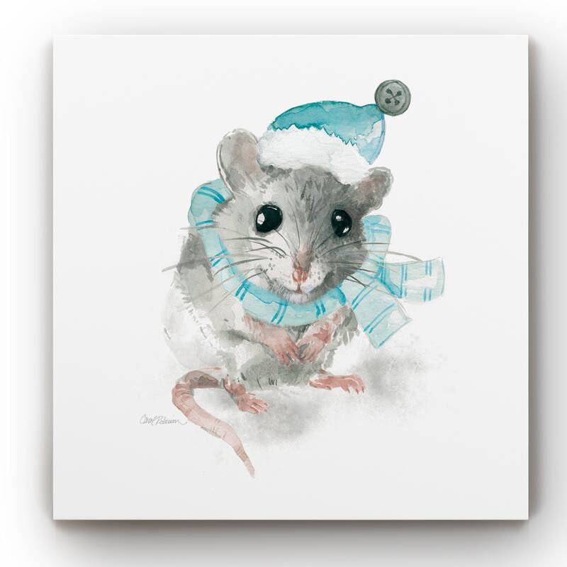 Christmas Critter Mouse -Gallery Wrapped Canvas