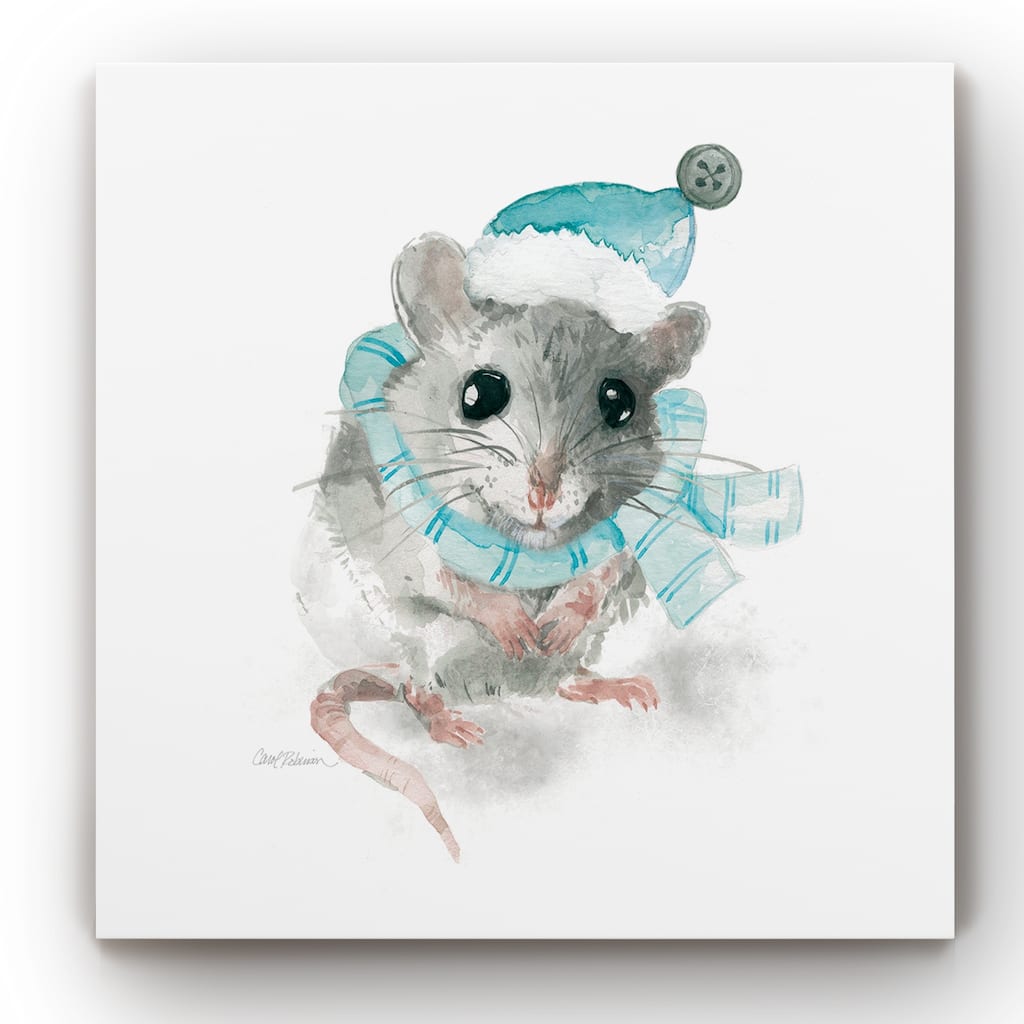 Christmas Critter Mouse -Gallery Wrapped Canvas