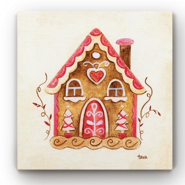 slide 1 of 3, Gingerbread House III -Gallery Wrapped Canvas