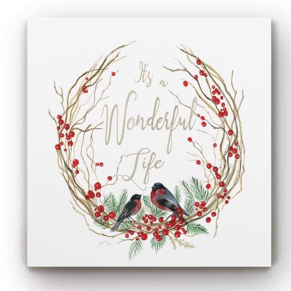 It's A Wonderful Life Bird Wreath -Gallery Wrapped Canvas