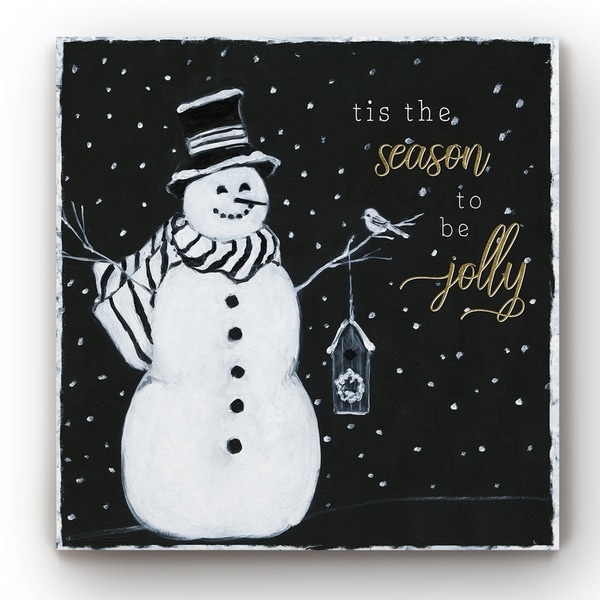 Tis the Season Snowman -Gallery Wrapped Canvas