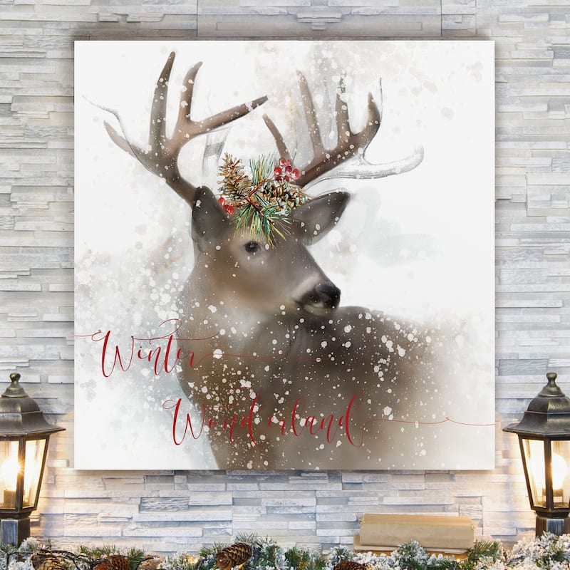 Winter Wonderland Deer -Gallery Wrapped Canvas