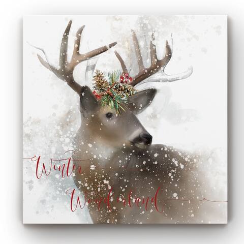 Winter Wonderland Deer -Gallery Wrapped Canvas