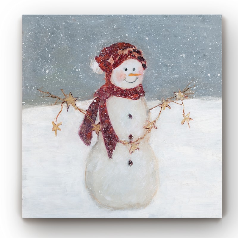 Starry Snowman -Gallery Wrapped Canvas