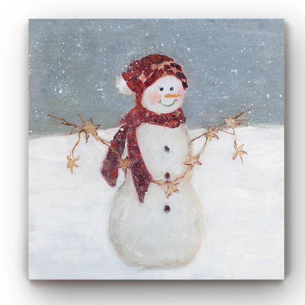 Starry Snowman -Gallery Wrapped Canvas