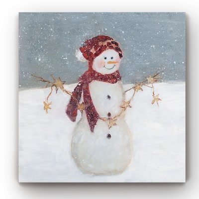 Starry Snowman -Gallery Wrapped Canvas