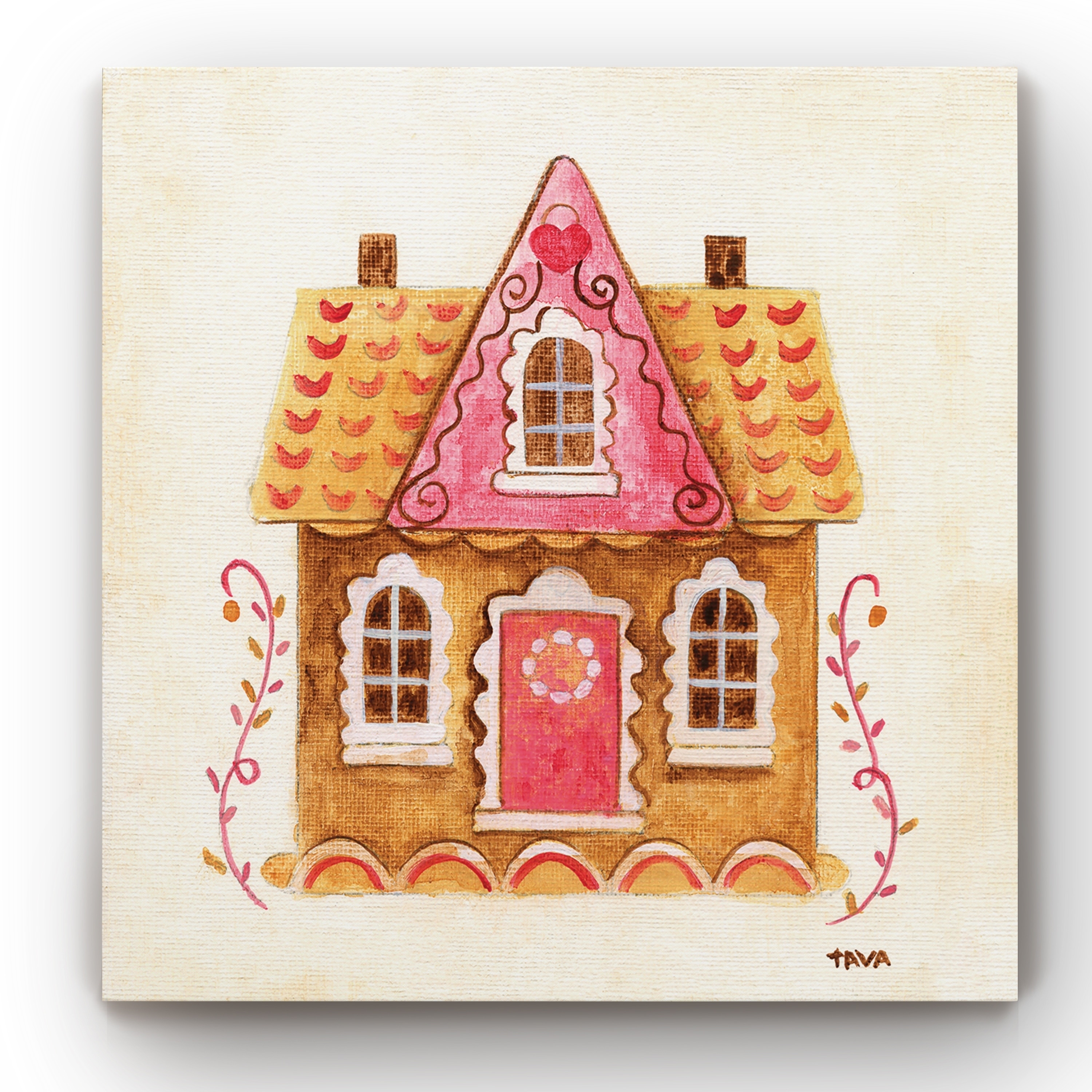 Gingerbread House IV -Gallery Wrapped Canvas