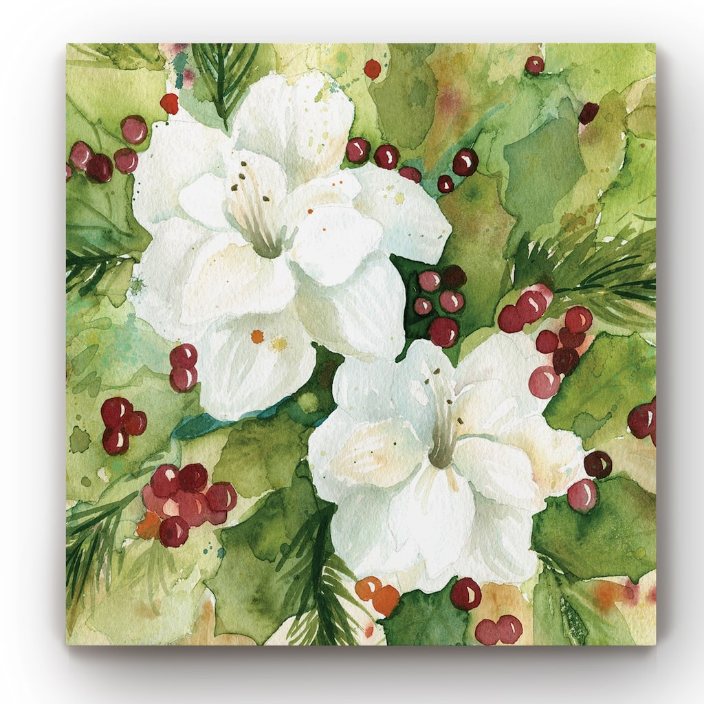 Watercolor Holly -Gallery Wrapped Canvas