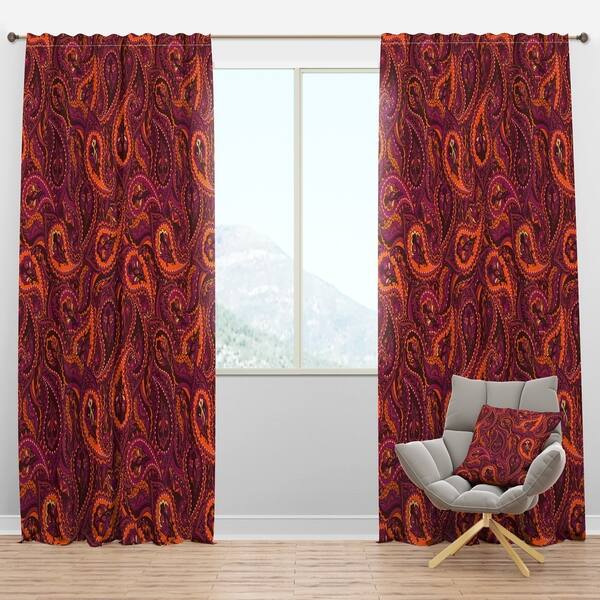 Shop Designart Paisley Indian Pattern Vintage Curtain Panels
