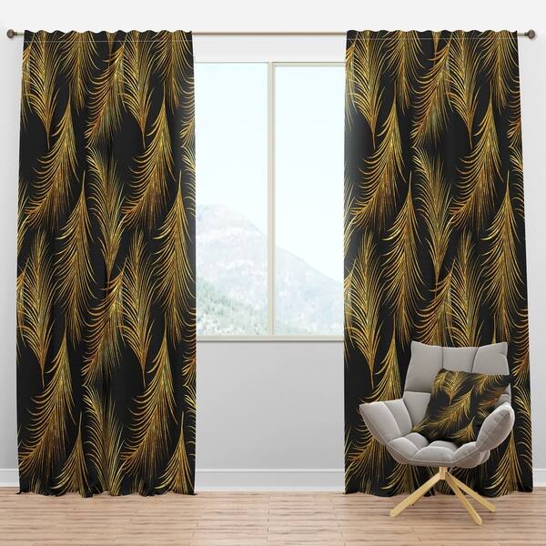 Shop Designart Golden Tropical Leaves Pattern Modern