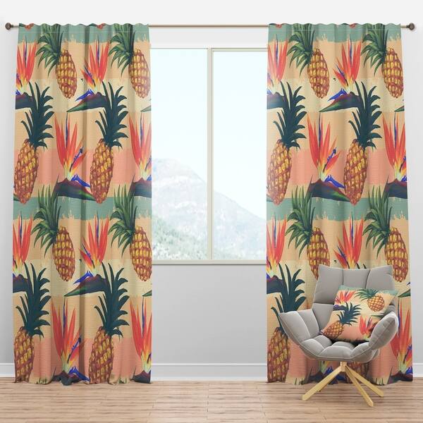 Shop Designart Tropical Exotic Flowers Pineapple Pattern