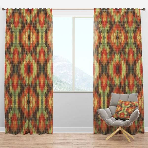 Shop Designart Dotted Triangular Geometry In Orange Blue And