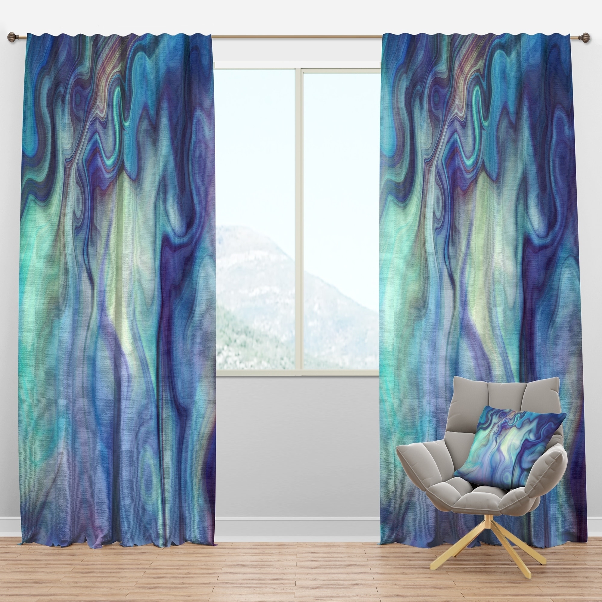 turquoise curtains