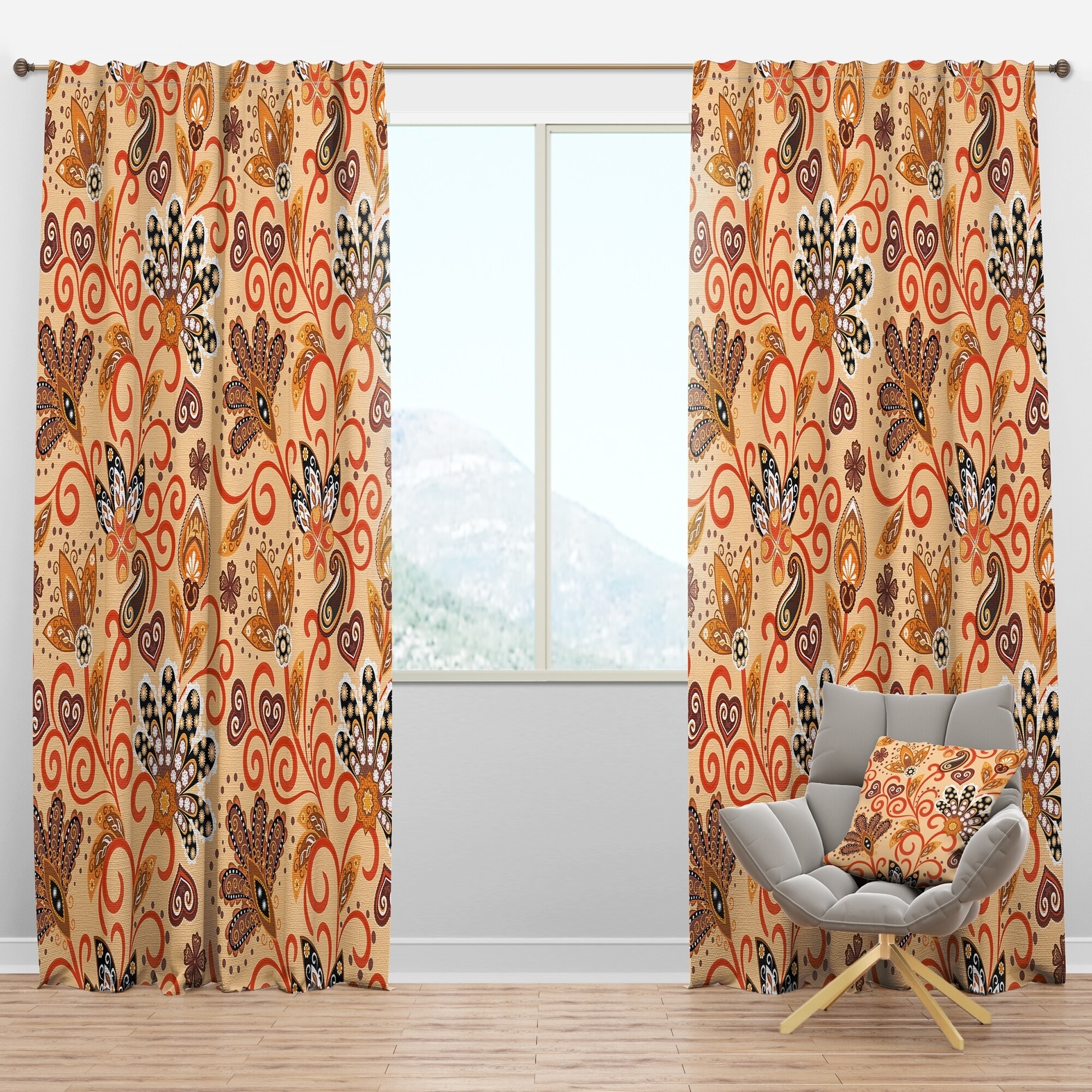 Shop Designart Retro Indian Floral Batik Iii Mid Century Modern