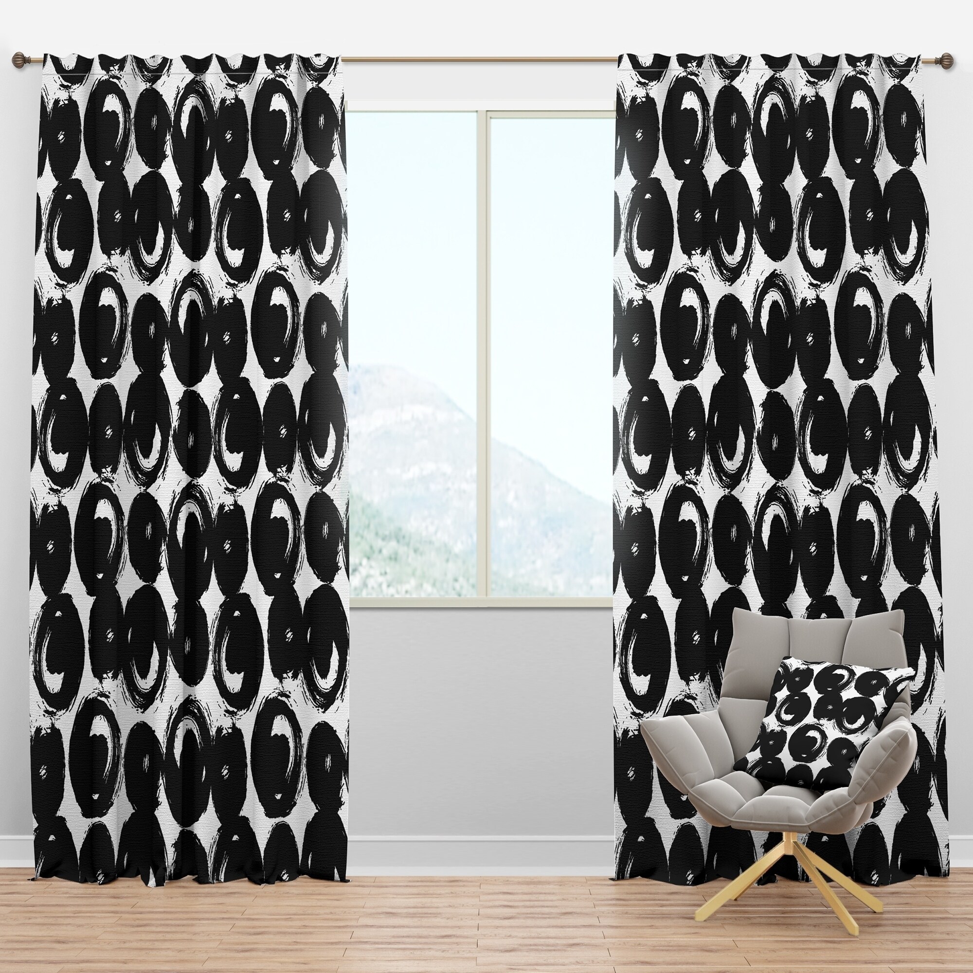 Shop Designart Hand Painted Black Circles On White Modern