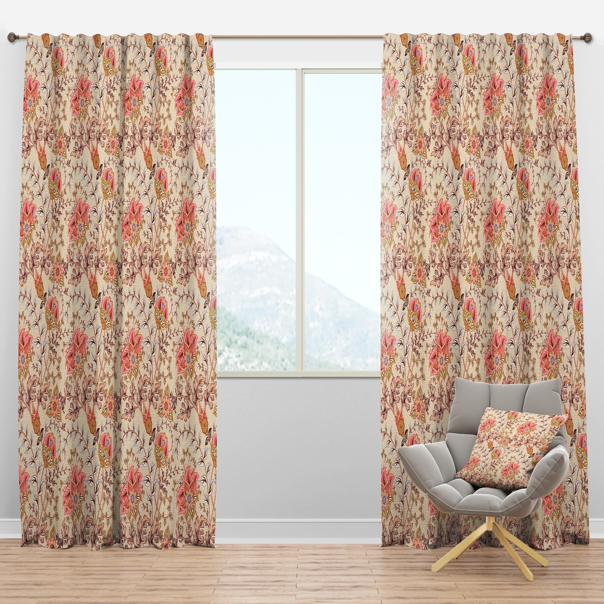Shop Designart Oriental Floral Paisley Mid Century Modern