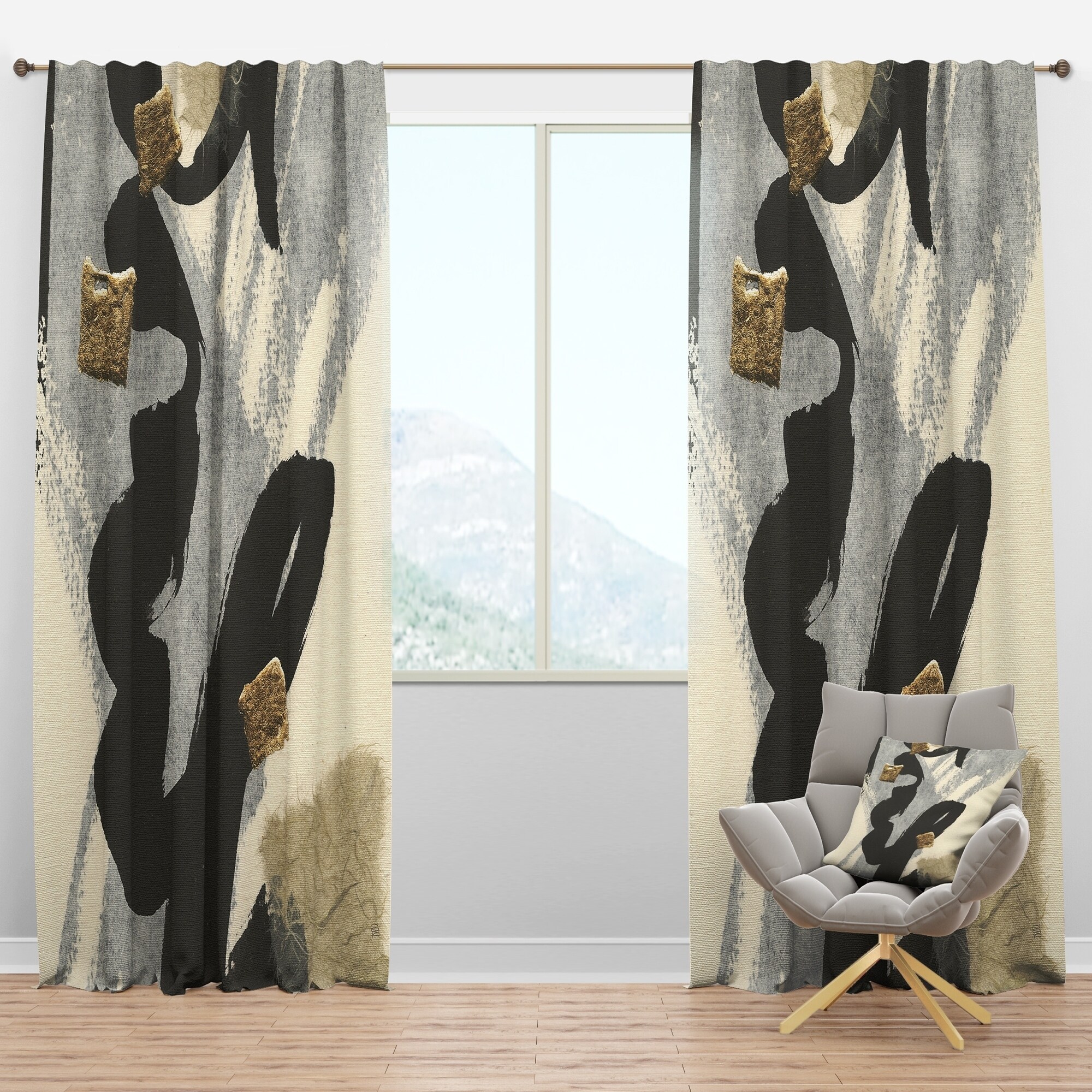 Shop Designart Glam Collage Ii Modern Contemporary Curtain