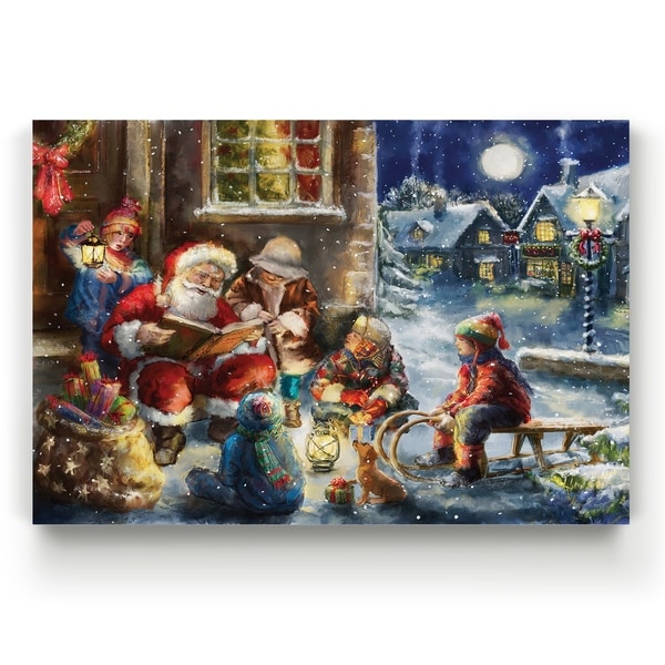 Story Time Santa -Gallery Wrapped Canvas