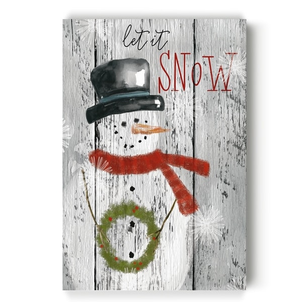 Let It Snow Snowman -Gallery Wrapped Canvas