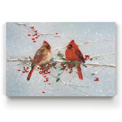 Cardinals In Winter -Gallery Wrapped Canvas